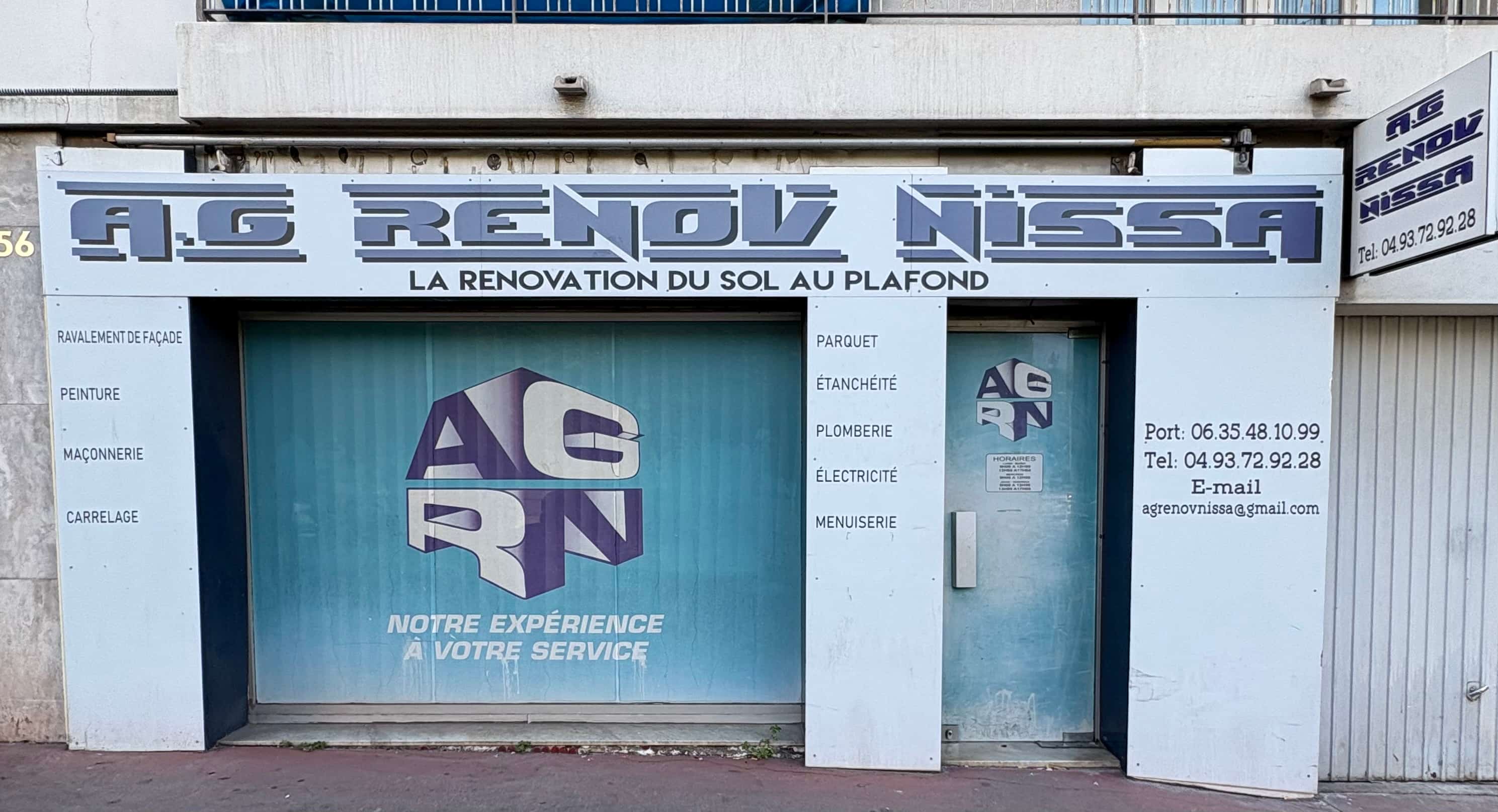 Devanture AG RENOV NISSA à Nice